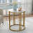 Mantu Faux Marble and Iron Round End Table with Scalloped Edges