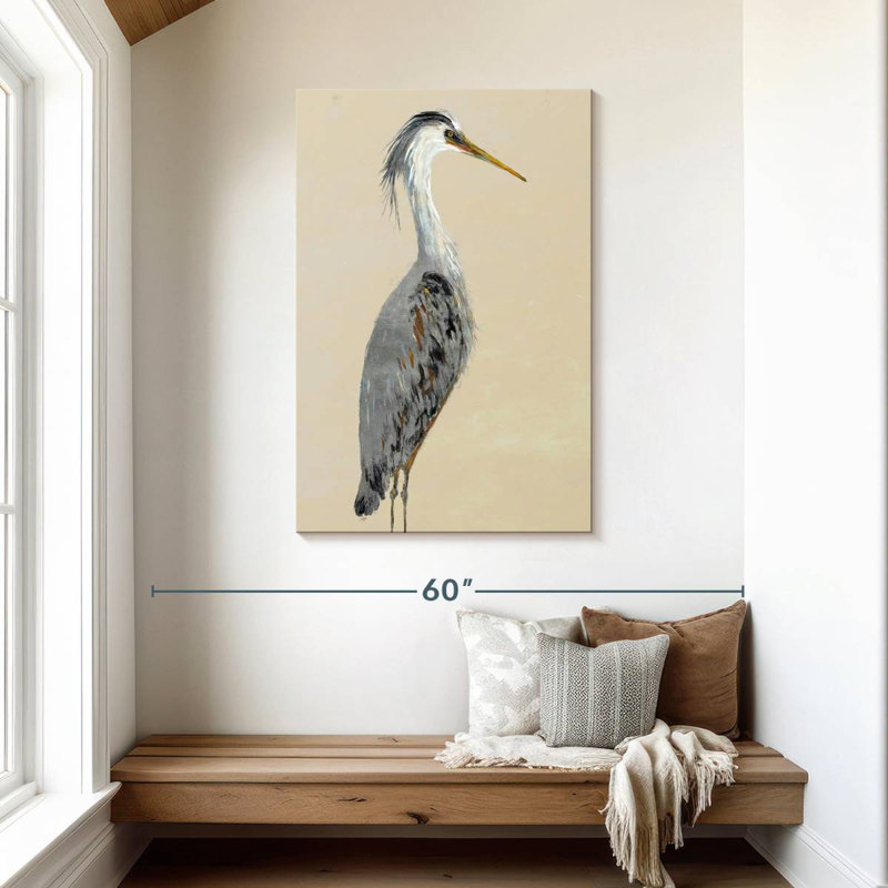 Brampt Heron On Tan I, 45" H x 30" W