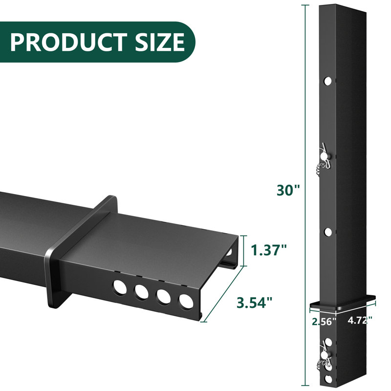 Piquets latéraux de remorque robustes en acier réglables avec cordon anti-perte – Convient à toutes les remorques et camions à plateau (paquet de 6, 76 cm)