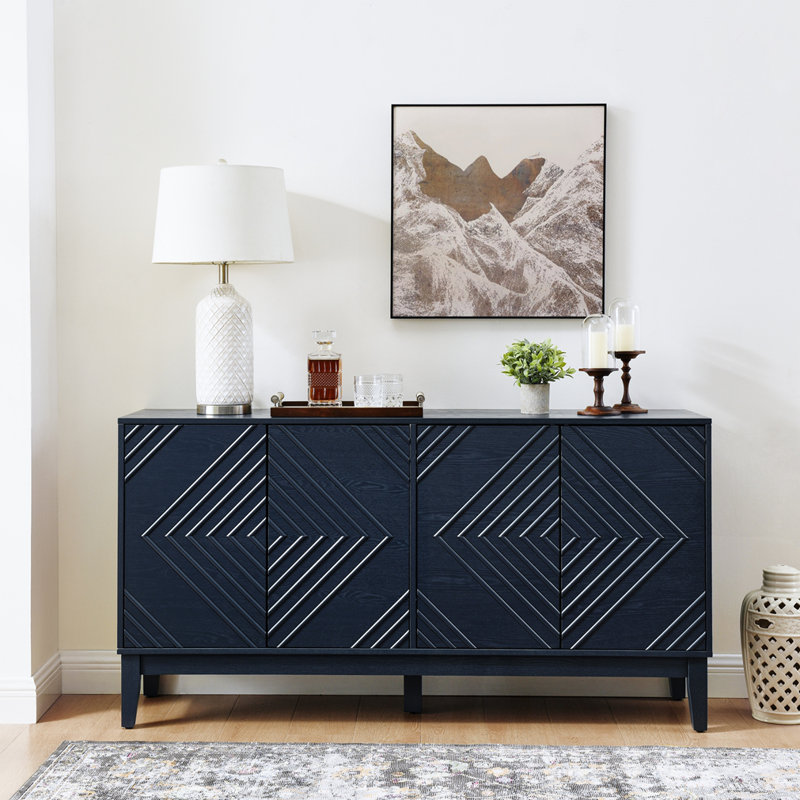 Buffet 60,5 "avec rangement, Bleu