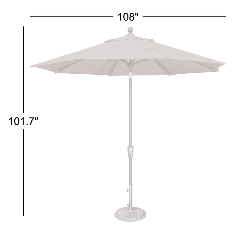 Canela 108'' Market Olefin Umbrella, Bronze, White Sunbrella®