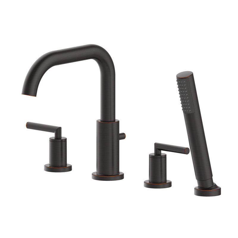Contento Double Handle Deck Mounted Roman Tub Faucet, Oil Rubbed Bronze