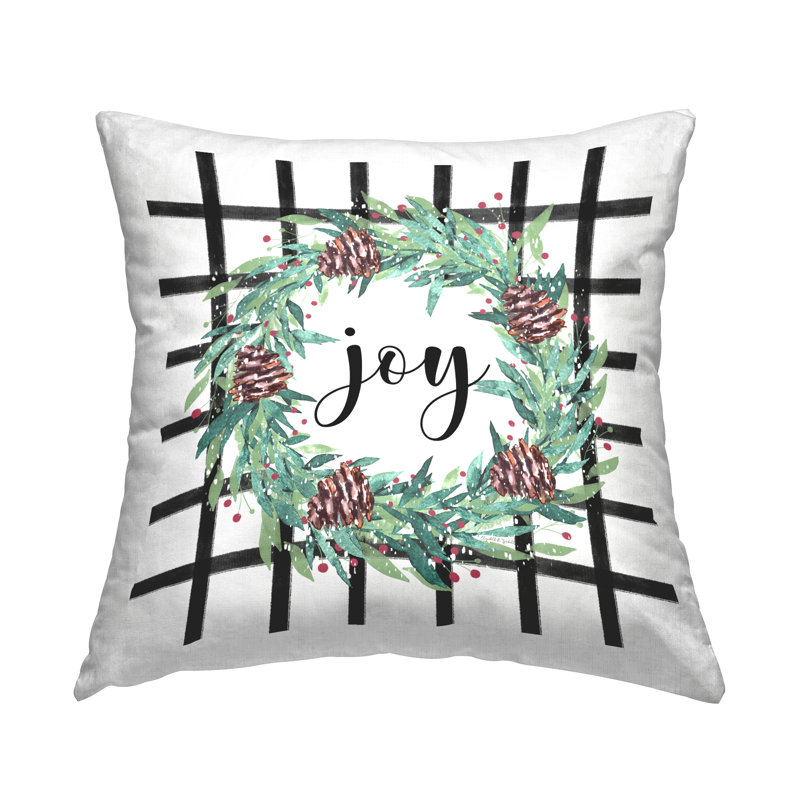 Conception de coussin décoratif de Noël «Christmas Joy Pinecone» par Elizabeth Tyndall