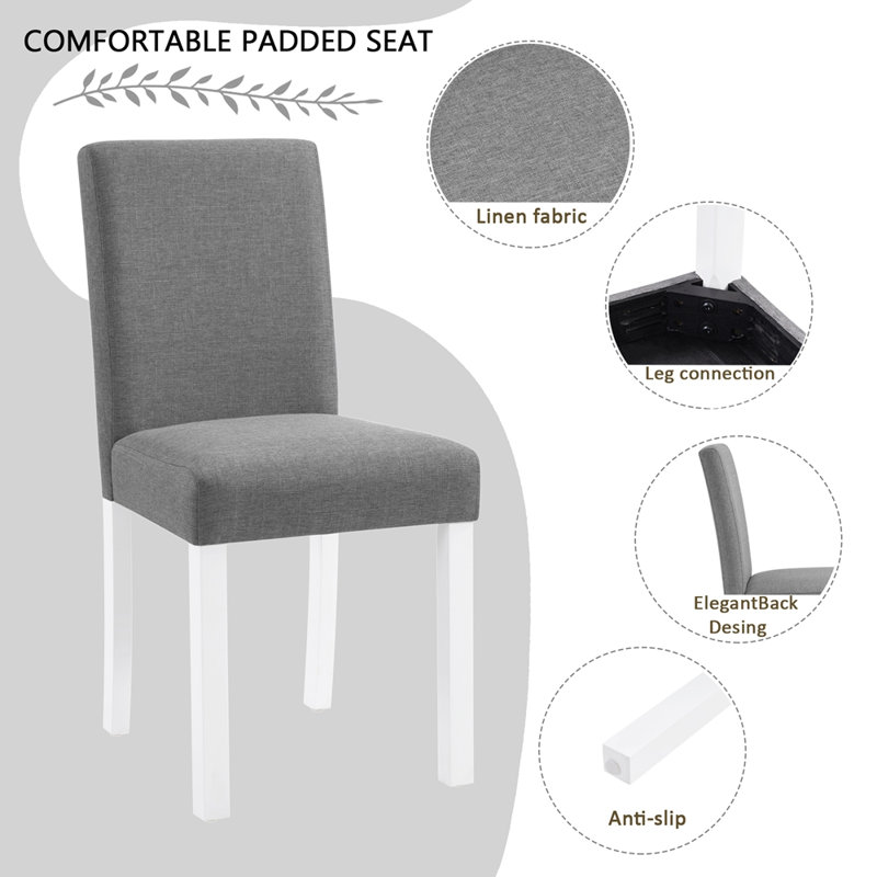 Ensemble de table de salle à manger 6 pièces avec banc et chaises, Blanc