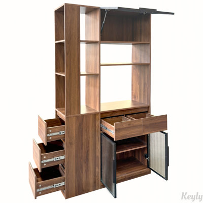 70.87"H Tall Storage Cabinet with Multi-functional storage spac, Modern Wooden Entrance Organizer for Hallway, Living Room