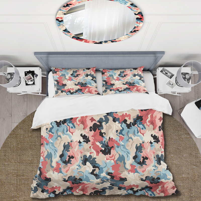 Victorian Purple And Pink Aquatic Composition - Ensemble de housse de couette camouflage