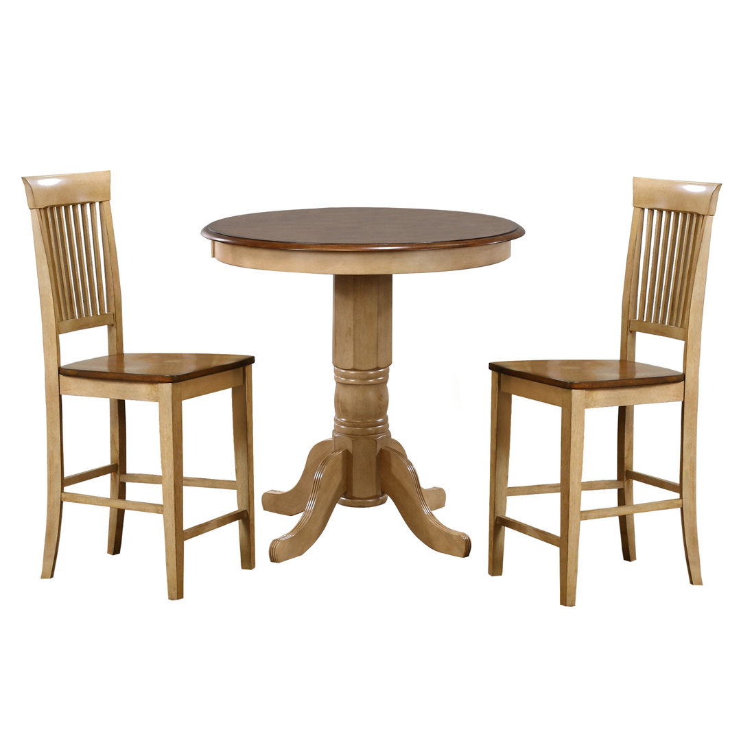 Huerfano Valley 2 - Person Solid Wood Solid Wood Top Pedestal Dining Set Loon Peak®