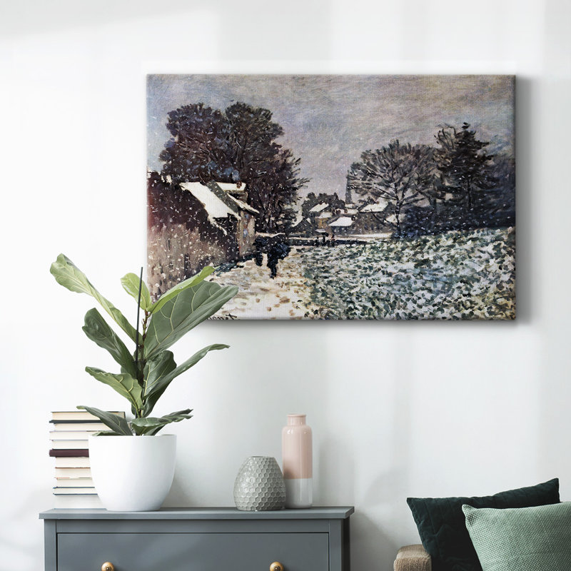 «Snow at Argenteuil» par Monet-Gallery, toile tendue, H 12 po x l 18 po
