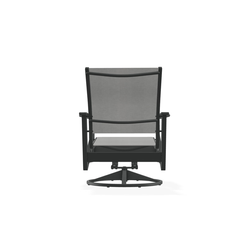 Wexler Outdoor Swivel Lounge Chair, Graphite, Collect Charcoal
