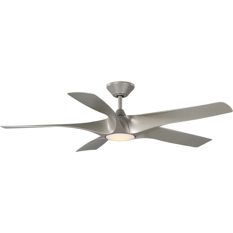60-Inch 5-Blade LED Wifi Transitional Indoor/Outdoor Smart Ceiling Fan, Painted Nickel