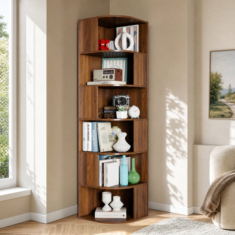 Bibliothèque de rangement à 6 niveaux, Walnut