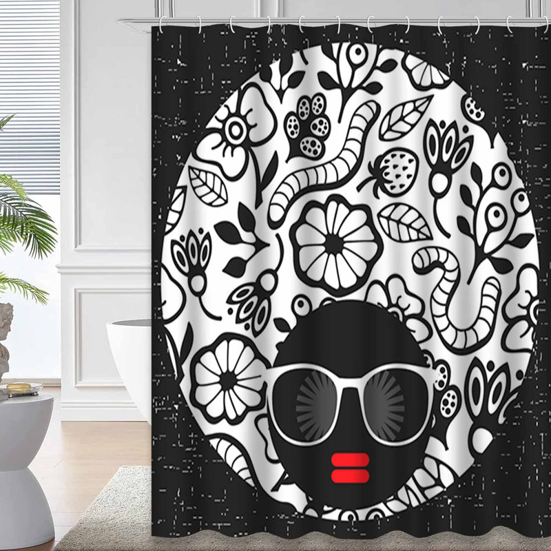 Rideau de douche avec 12 crochets, L 72 po x l 78 po