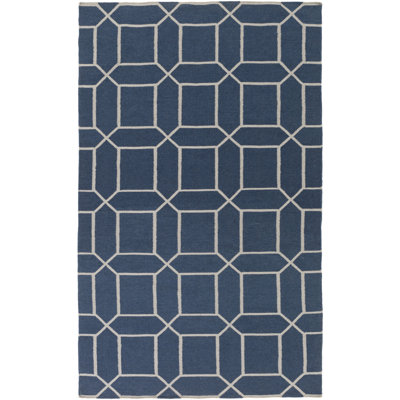 Tapis intérieur / extérieur bleu tissé à la main Larksville