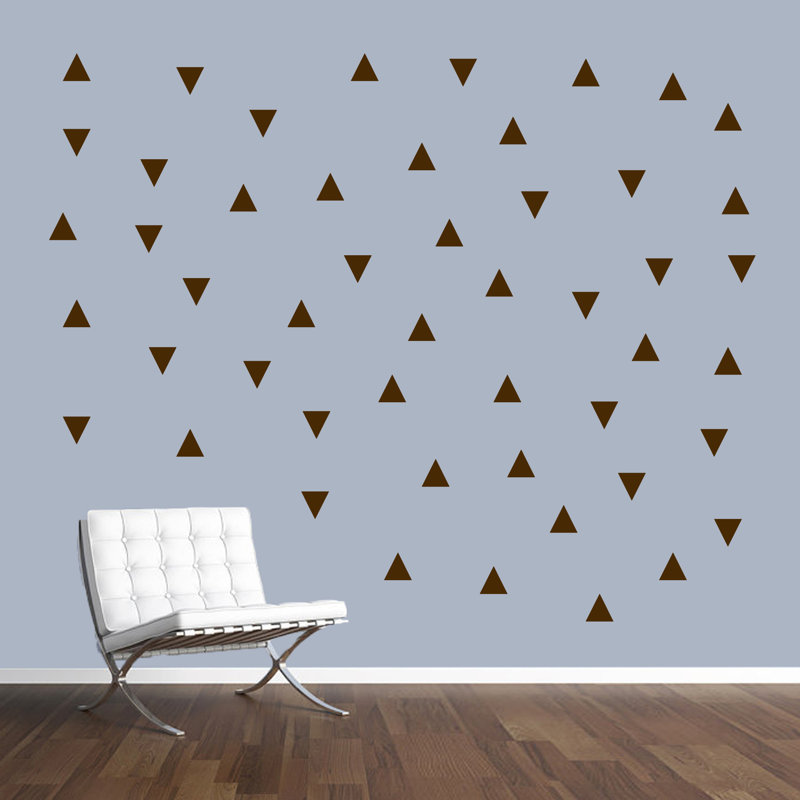 Décalcomanie murale triangles Amersham, Brun chocolat