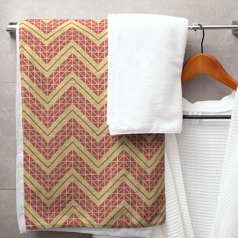 Stephenie Bath Towel, Light Red/Light Yellow