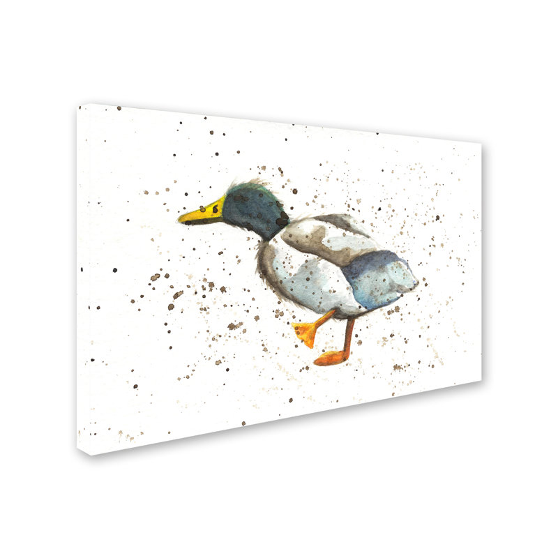 «Duck I» par Michelle Campbell, reproduction sur toile tendue, H 12 po x l 19 po