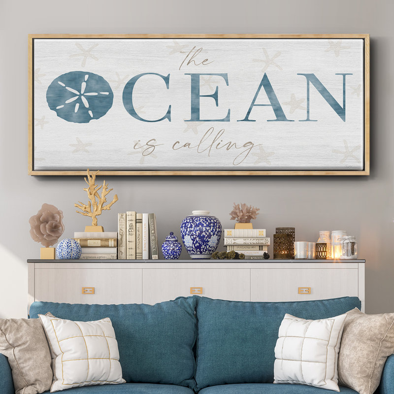 The Ocean- Framed Canvas, 20" H x 50" W