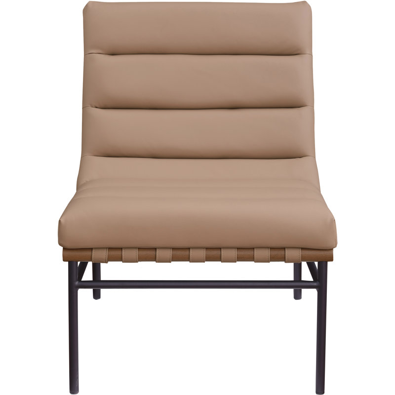 Fauteuil sans accoudoirs 24,5 Evgheni, Cuir brun clair végétalien