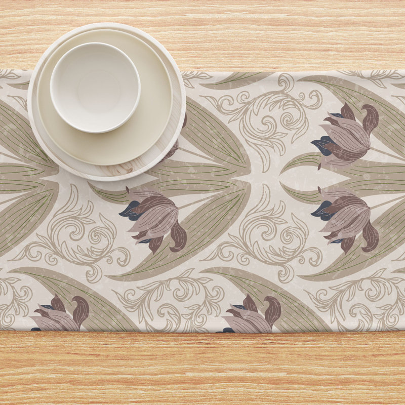 Table Runner, 100% Cotton, Floral 57, 72" x 16"
