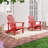 Adirondack Chair, Outdoor Oversized Patio Chair Poly Lumber Weather Resistant & Durable Fire Pits Chair,Red-2076355646