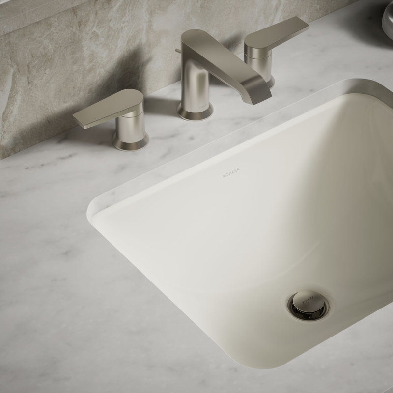 Caxton™ Kohler Rectangle 20-1/4" Undermount Bathroom Sink with Overflow, Almond