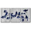 Indigo Hangout, impression sur toile 3 pièces-639792425-639792427