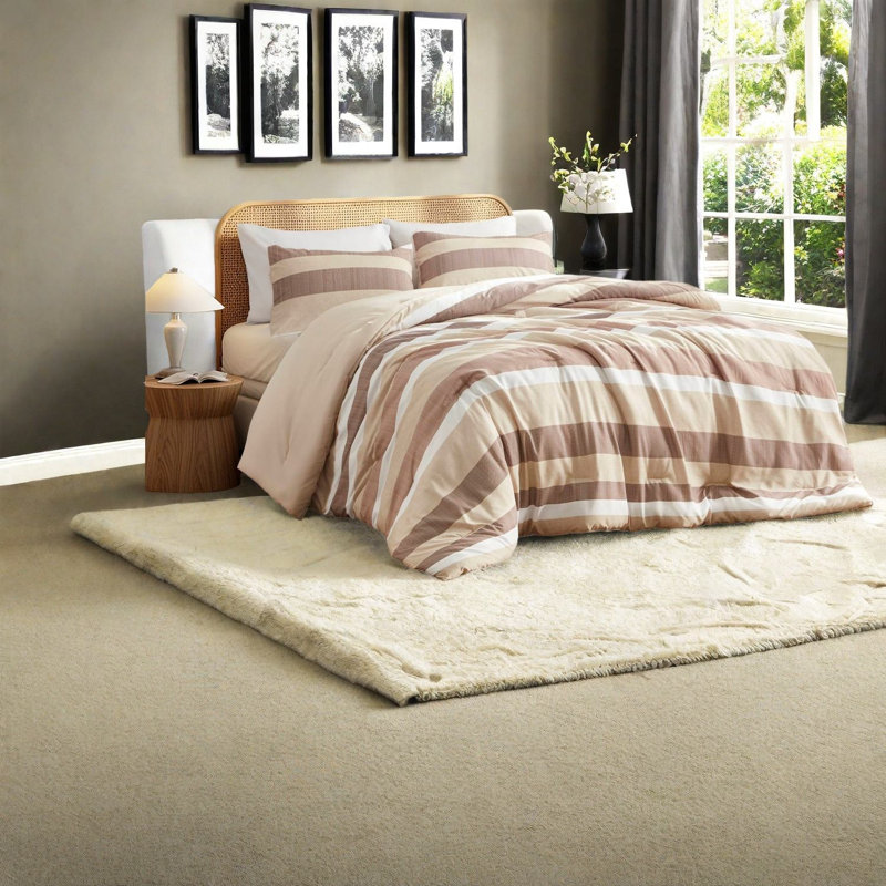 Soft Microfiber Bedding Sets, Twin Xl Stripe Texture For Modern Home
