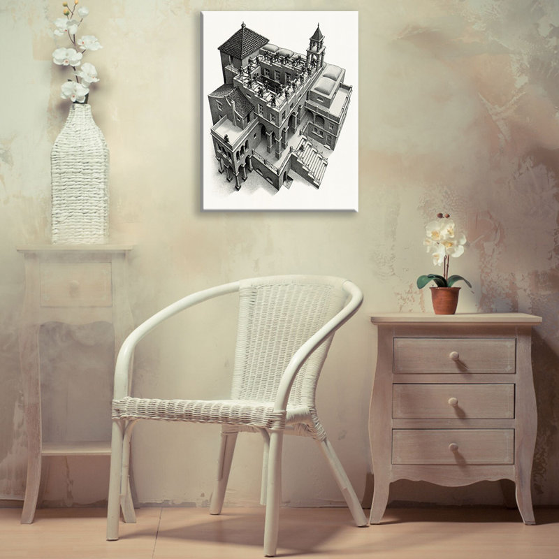 Toile tendue "Ascendant" par M.C.Escher, H 24 po x l 17 po