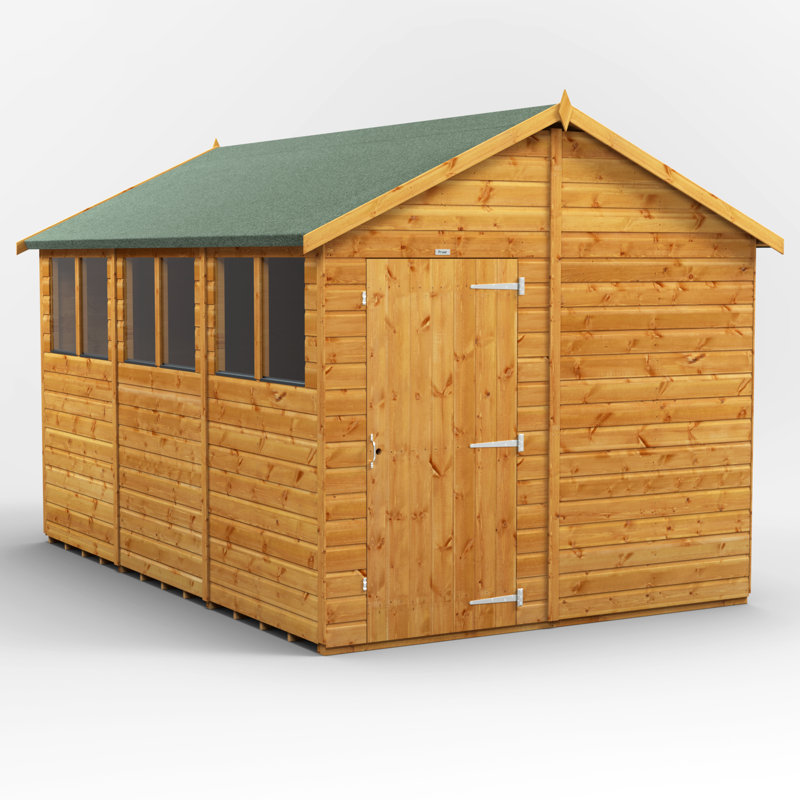 Powersheds 12 x 8ft Timber Tongue & Groove Apex Garden Shed