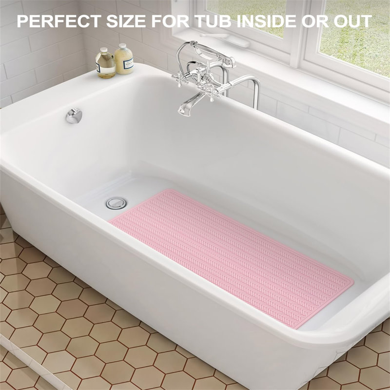 Graeme Plastic / Acrylic Non-Slip Shower Mat, Pink