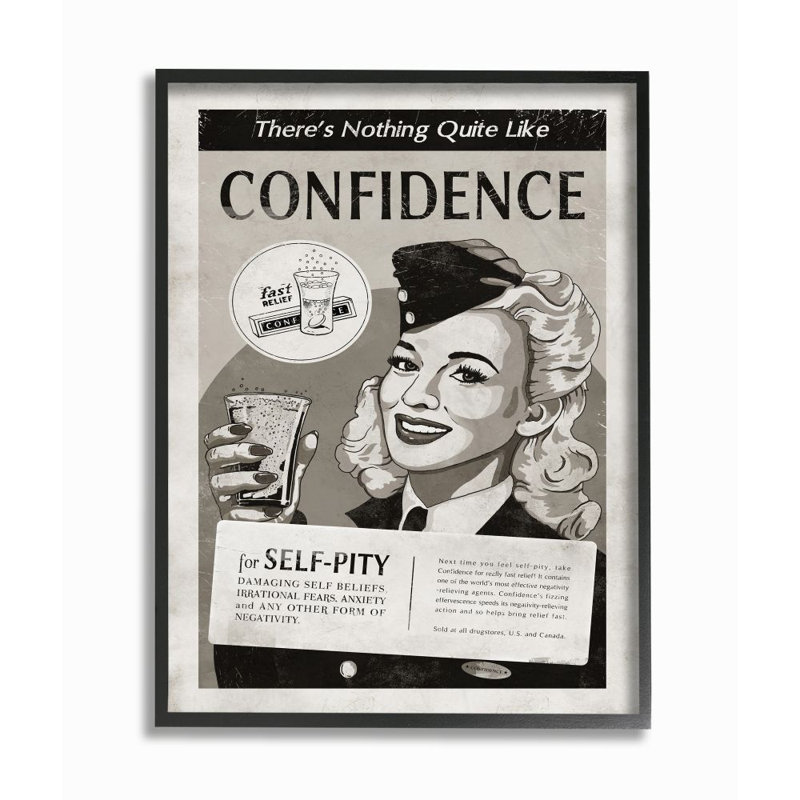 « confidence rétro, livre à bd rétro noir et blanc » par ester kay, impression sur toile, H 14 po x l 11 po x P 1,5 po