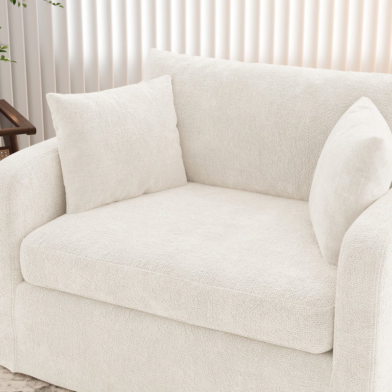 Fauteuil d'appoint en chenille 45,27 po, Beige