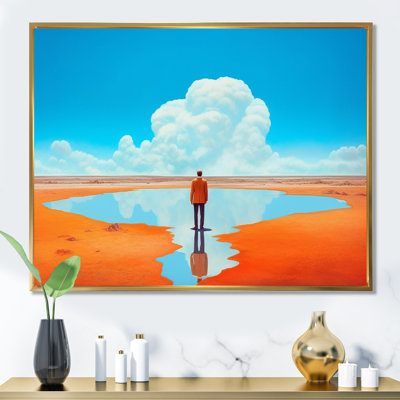 «Alone In Mysterious Desert Lake», reproduction sur toile