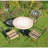PROVENCE Mosaic Dining Table with 4 ASCOT Chairs Garden Set