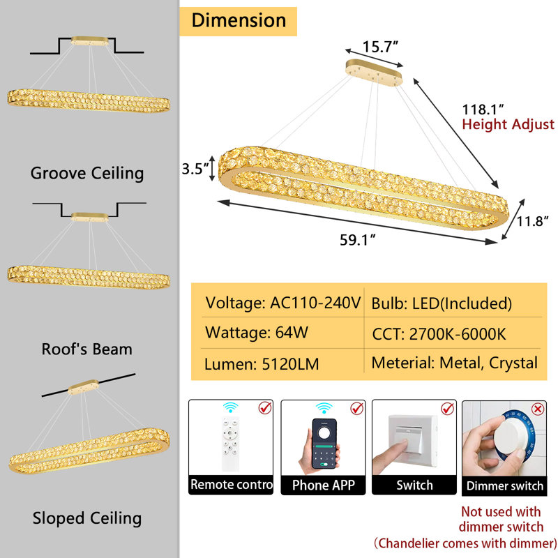 Lustre 59 po, Gold