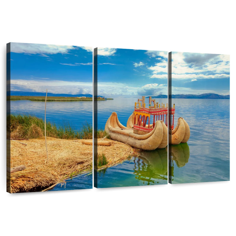 Mehar Totora Boat On Titica, 24" H x 38" W