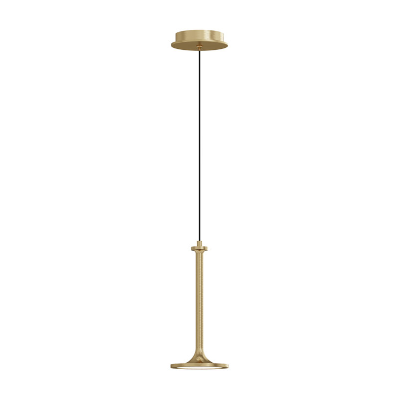 Daveney 1 - Light LED Single Pendant, Brushed Gold, 12.38" H x 5.63" W x 5.63" D
