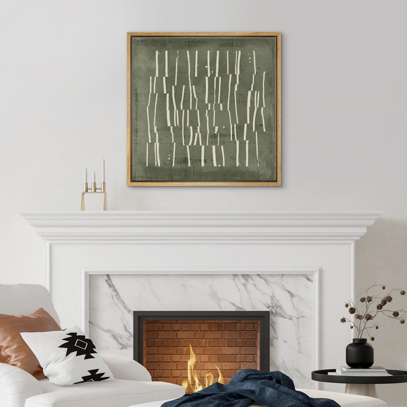 Bouleau encadré sur toile, H 24 po x l 24 po, Naturel