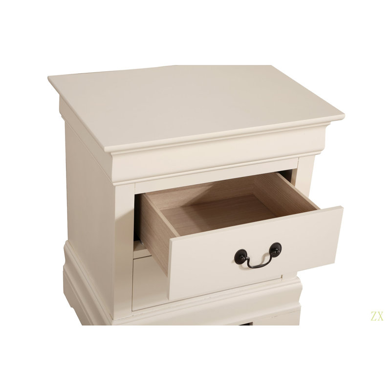Table de chevet élégante au design classique, Beige
