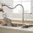Commercial Brushed Nickel Kitchen Faucet with Pull Out Sprayer, Single Handle for Easy Control and Efficient Cleaning-130629736