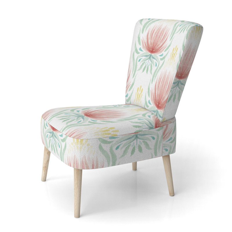 Damask Element - Upholstered Patterned Accent Side Chair