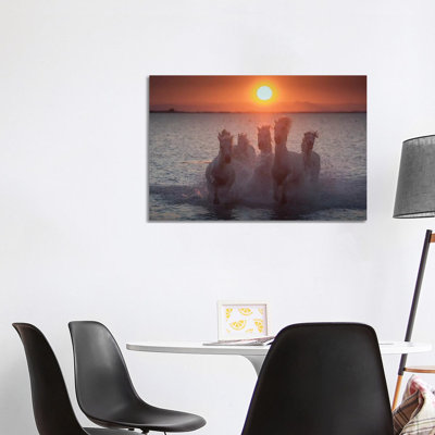 White Angels Of Camargue XIII by Daniel Kordan - Wrapped Canvas Print