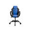Chaise de bureau de jeu avec siège rembourré confortable, similicuir noir et bleu, cinq roulettes et hauteur réglable pour un travail de couleur moderne,