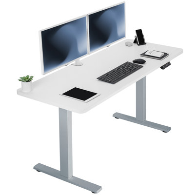 VIVO Single Motor Electric Desk with Push Button Memory Controller by Vivo