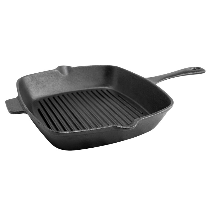 10'' Cast Iron Grill Pan / Griddle Set