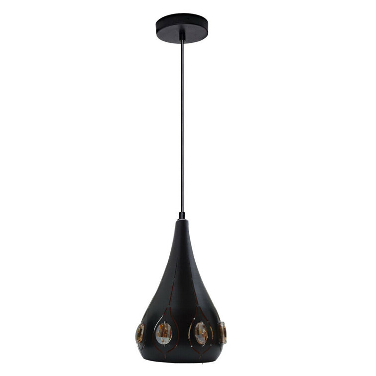ConCo 1 - Light Single Teardrop Pendant with Crystal Accents