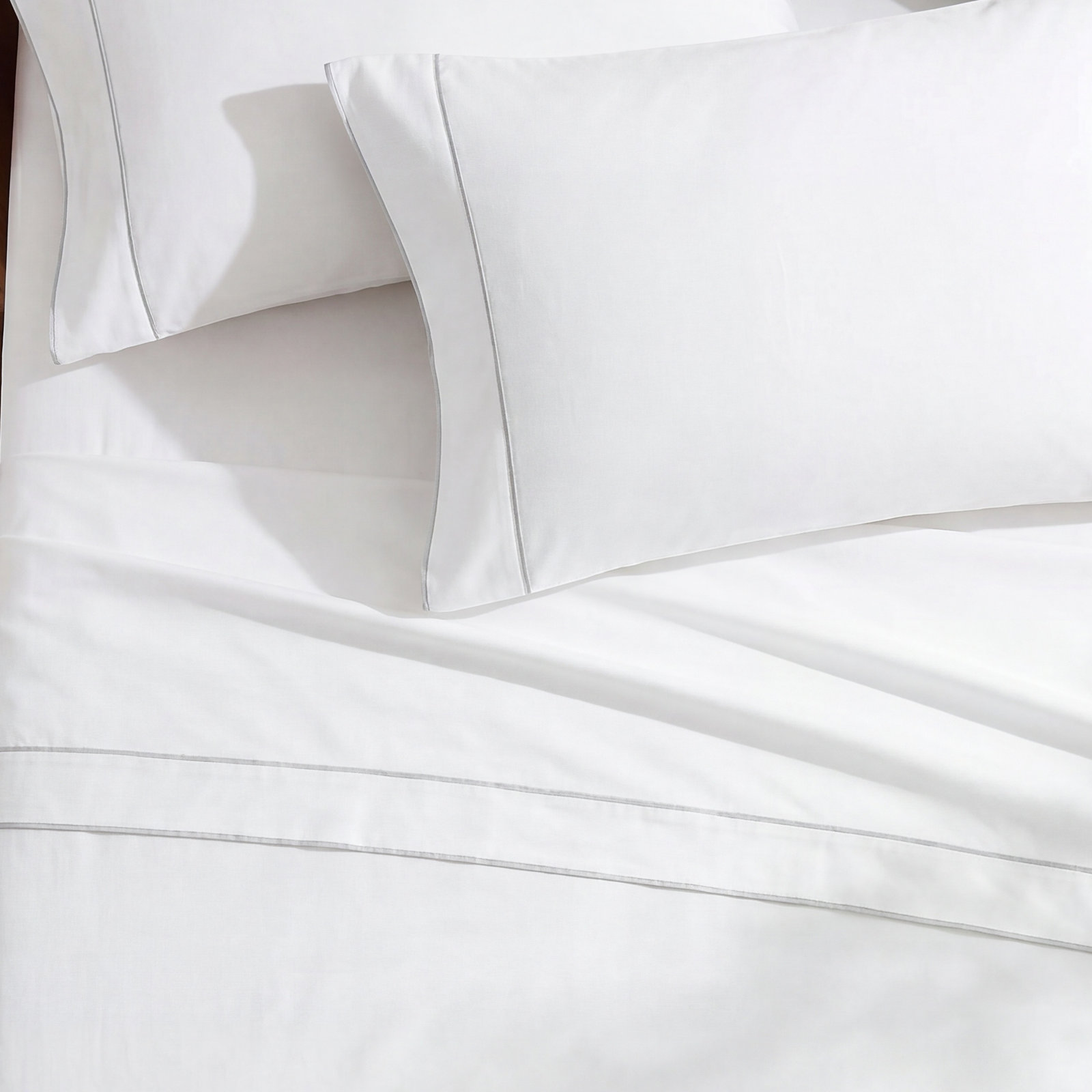 Evanston Cotton Sheet Set, Gray, Queen Sheet Set with 2 Pillowcases