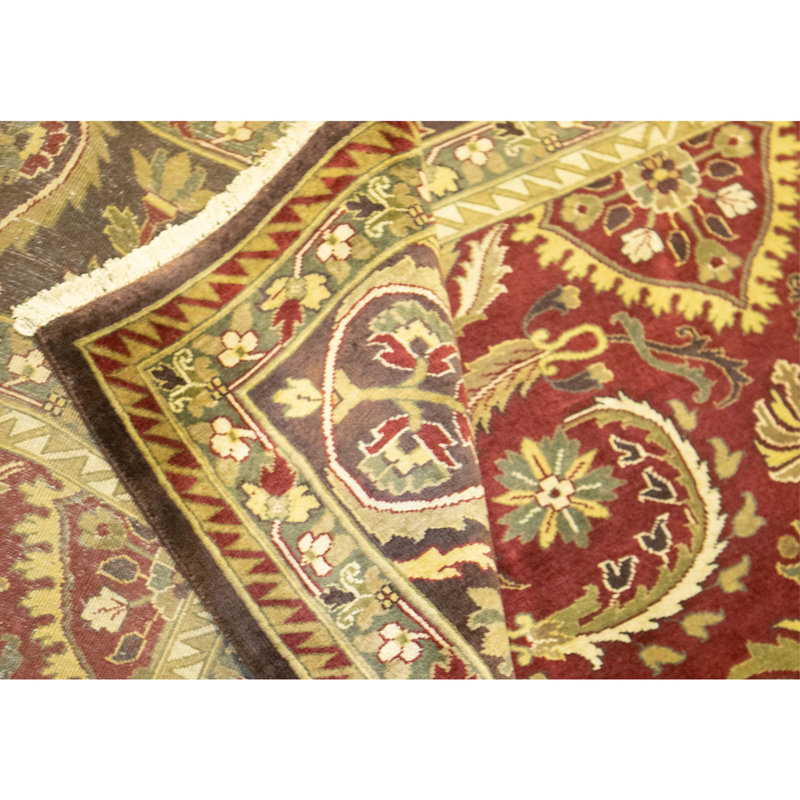 High-Quality Hand-Knotted Wine And Plum Area Rug