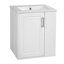 Meuble-lavabo mural avec lavabo, porte à fermeture en douceur et tablettes ouvertes pour les salles de bain modernes