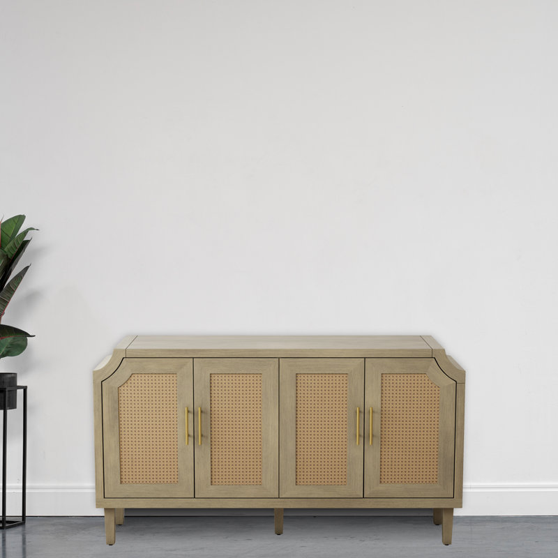 Buffet en bois massif 59,84 po Roin, Bronze / Brun